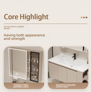 Modern Wall-Mounted Bathroom <strong>Vanity</strong> Cabinet Set with Mirror Door for <strong>Hotels</strong> and Bedrooms Wholesale - Product Image 3