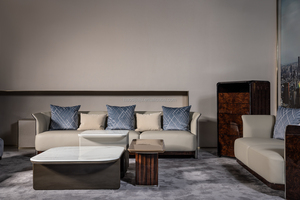 Sofá de cuero de lujo ligero italiano, combinación de Villa, sala de estar, muebles de laca de cuero de <span class=keywords><strong>Granada</strong></span> simples posmodernos - Product Image 2