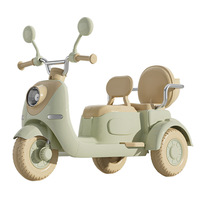 Motocicleta Eléctrica Infantil de Tres Ruedas para Niños y Niñas de 3 a 6 Años, Recargable, Diseño de Doble Asiento, Control Remoto