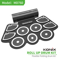 Batterie électronique professionnelle pour enfants, kit de batterie DJ musical enroulable, batterie électronique musicale à piles