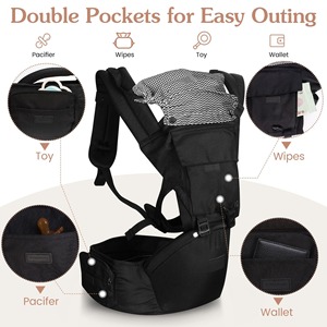 Baby <strong>Carrier</strong> with <strong>Hip</strong> Seat, Ergonomics 6 in 1 Baby <strong>Carrier</strong> Newborn to <strong>Toddler</strong>, Convertible, Face-in and Face-Out Carry - Product Image 2