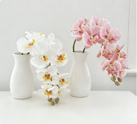 Jarrey Premium 9 Tangkai Anggrek Phalaenopsis Buatan Real Touch, Dekorasi Rumah, Pernikahan, Natal, Lemari TV, Modern, Seperti Asli