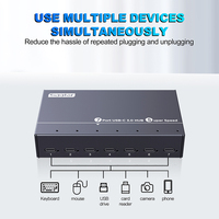 Sipolar A-173C Hub USB C 3.0 de 7 Puertos con Adaptador de Corriente, Estación de Carga Rápida para Teléfonos