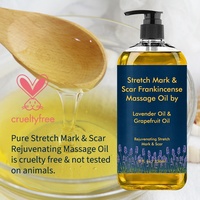 Huile de massage aux vergetures pour enlever les cicatrices d'encens pour une peau plus douce et plus lisse avec des huiles de géranium orange, lavande, citron vert et pamplemousse