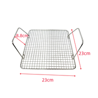 Grille en acier inoxydable DaS, multifonctionnelle, carrée, grille de séchage, grille de cuisson avec double poignée