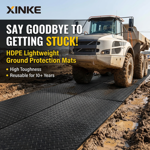 Tapis de protection du sol en HDPE composite pour excavatrice lourde, pour utilisation temporaire sur route, découpe sur mesure, léger et durable en plastique - Product Image 1