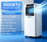 Climatiseur portable Airwens 9000 BTU électrique, faible bruit, économie d'énergie, auto-nettoyant, roues faciles à déplacer, télécommande