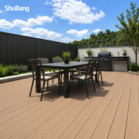 Planches de terrasse en composite bois-plastique (WPC) modernes de qualité supérieure, 145x23MM, co-extrusion 3D gaufrée, creuses, à clipser, étanches