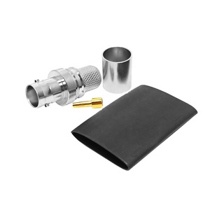 Đồng thau BNC nữ Jack uốn kết nối EZ solderless RF cắm cho rg8wtr400rg213rg214 H1000 Cáp - Product Image 1