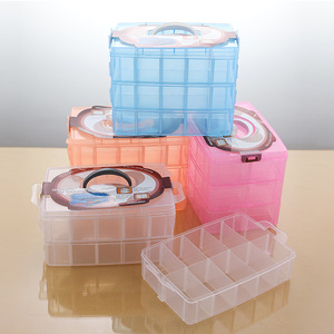 Caja <span class=keywords><strong>de</strong></span> Almacenamiento <span class=keywords><strong>de</strong></span> 3 Niveles para <span class=keywords><strong>Cosas</strong></span> y Manualidades, Joyero, Contenedores <span class=keywords><strong>de</strong></span> Plástico, Organizador <span class=keywords><strong>de</strong></span> Joyas, Transparente, Moderno, Rectangular, Desmontable, 50 Piezas - Product Image 2