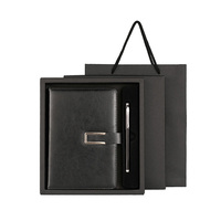 Ensemble cadeau d'affaires en cuir PU avec fermeture à boucle, comprenant un carnet, un stylo, une boîte cadeau et un sac cadeau, journal A5, logo personnalisé, cadeau d'entreprise, vente en gros