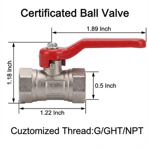 Vanne à boisseau sphérique en laiton forgé YOD OEM, filetage NPT femelle, poignée longue, à passage complet de 1/2 à 3/4 pouce, pour eau, gaz, irrigation et plomberie - Product Image 2