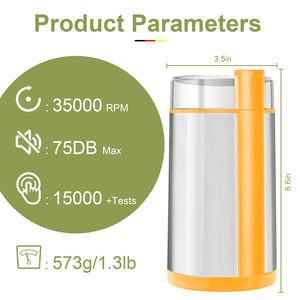 Petite rectifieuse électrique en acier inoxydable 250W électronique à commande tactile en céramique pour noix haricots grains herbes café - Product Image 5