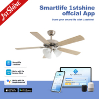 Ventilateur de plafond intelligent 1stshine avec télécommande, design moderne, efficace, assurance qualité, moteur DC, avec lumière LED