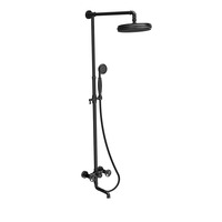 Ensemble de système de douche de conception de conduites d'eau industrielles noires mates robinet industriel et robinets d'eau de bain