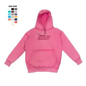 Logo personnalisé de haute qualité 100% coton sweat à capuche surdimensionné décontracté hommes vêtements de sport coupe ample broderie sweat à capuche pour hommes