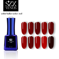 Vente en gros de vernis à ongles en gel UV LED de la série rouge classique, 10 couleurs, à label privé, longue tenue, organique, pour nail art