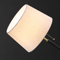 Lámpara de Mesa Moderna Nórdica de Lujo, Totalmente en Latón, Ajustable, con Pantalla de Tela Simple y Flexible, para Dormitorio o Hotel