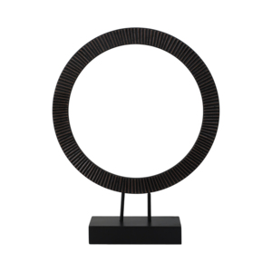 Scultura Decorativa ad Anello in Legno, Moderna Decorazione in Metallo per Scaffali di Casa e Ufficio - Product Image 1