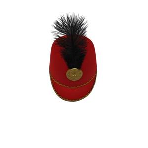 Sombrero de Caballero de Terciopelo Rojo con Pluma Negra para Disfraz de Halloween, Sombrero Festivo Unisex para Adultos - Product Image 5