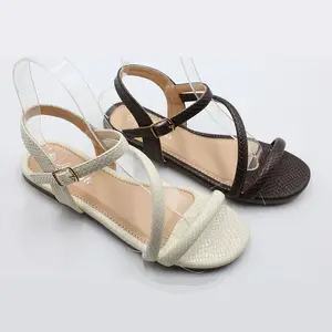2023 Design Damen Sandalen Square Toe benutzer definierte Schuh herstellung Hersteller Flache Damen Schuhe Slip On hochwertige TPR Anti-Rutsch-Sohle