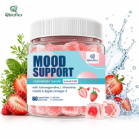 Qbioflex OEM/ODM Gummies à l'Ashwagandha liquide avec L-théanine et Oméga 3 pour la relaxation, le soulagement du stress et le soutien de l'humeur