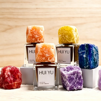 Flacon de parfum de luxe, flacon de parfum en verre transparent personnalisé, 30 ml, 50 ml, 100 ml, flacon de parfum de haute qualité avec bouchon en pierre
