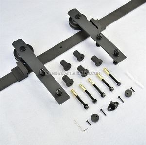 <span class=keywords><strong>Kit</strong></span> matériel pour porte de grange, sangle à crochets en laiton satiné, quincaillerie pour roulement - Product Image 4
