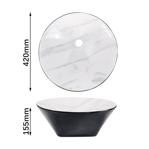 Lavabo de Cerámica con Diseño de Mármol Moderno y de Gran Venta, Lavabo Artístico <span class=keywords><strong>sobre</strong></span> <span class=keywords><strong>Encimera</strong></span> - Product Image 4