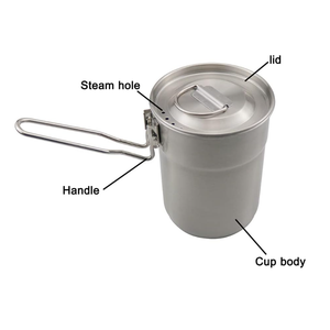 Vaisselle <span class=keywords><strong>universelle</strong></span> en acier inoxydable pour randonnée pique-nique camping-ustensiles de cuisine tasses de voyage avec casserole - Product Image 3