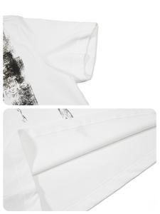 Camiseta Gráfica Vintage con Estampado de Pintura Salpicada, Unisex, Estilo Urbano Hip Hop, Novedad de Verano, Top Informal con Estampado Desgastado, 100% Algodón - Product Image 4