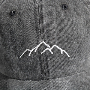Cappello da Baseball in Cotone Lavato con Ricamo Mountain Line, Visiera Curva, Regolabile, Stile Vintage per Attività all'Aperto - Product Image 3