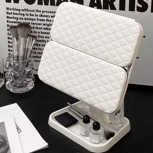 Trifold Tabletop LED Folding Cosmetic <strong>Vanity</strong> <strong>Mirror</strong> Desktop <strong>Mirror</strong> <strong>With</strong> <strong>Light</strong> and Magnification - Product Image 3