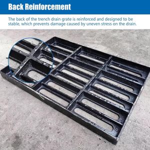 Grilles de tranchée <span class=keywords><strong>en</strong></span> <span class=keywords><strong>fonte</strong></span> EN124 D400 250x750, grilles d'égout pour la sécurité routière, drainage des eaux pluviales, parkings - Product Image 2