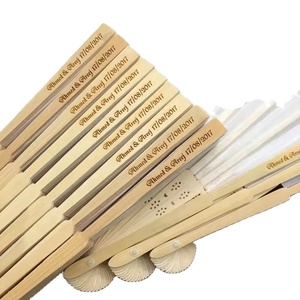 Personalized Bamboo Folding <b>Hand</b> <b>Fans</b> with Painted Design for Wedding Wholesale - Product Image 1