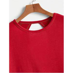 Camiseta Deportiva Personalizada para Mujer, sin Espalda, Manga Corta, Holgada, Transpirable, Informal, para Gimnasio - Product Image 2