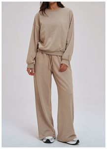 Ensemble sweat-shirt et pantalon de survêtement décontracté pour femmes, col rond confortable, manches longues, coupe ample, ensemble de vêtements de sport pour le cyclisme en plein air, le jogging - Product Image 3