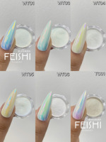 2025 Qualité Cosmétique Nail Art Aurora Effet Miroir Poudre Pigments Solide Chrome Poudre Liquide Chrome Puissance Personnalisé
