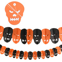 Guirlande en papier nid d'abeille 3M pour Halloween, motifs citrouille, squelette, chauve-souris, araignée, pour décorations d'ambiance de fête - Vente chaude