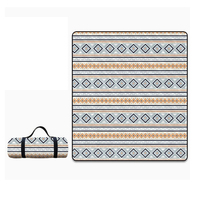 Couverture de pique-nique à motif géométrique sud-ouest, tapis de plage pliable avec poignée de transport pour le camping et les voyages en plein air