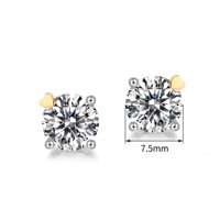 Pendientes de Plata de Ley 925 con Moissanita de 3 Quilates en Forma de Corazón, Joyería de Moissanita VVS, Regalo Romántico para Mujer