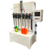 Machine de remplissage semi-automatique pour liquides, boissons et produits chimiques, 4 têtes, 1L, 1 gallon, bouteille en plastique, bidon, multifonctionnelle