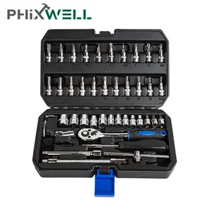 46 cái Trung Quốc sản xuất bán buôn làm việc Pro crv ổ cắm cho nhà sửa chữa Tool Set trường hợp