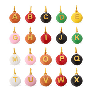 Colgante de cuentas con letras de bloques de color Dopamina, redondo de acero inoxidable, accesorio de joyería DIY para pulseras y collares - Product Image 5