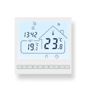 暖かい床暖房用のスタンスマートホームサーモスタットAlexaGoogle温度コントローラーAvattoMoesBeok電気/ガスボイラー