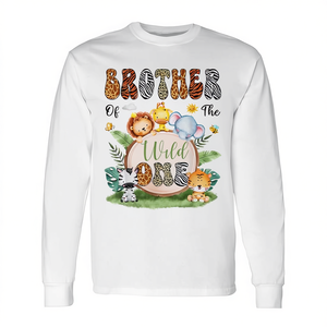 Brother Of The Wild One Safari Jungle T-shirt à manches longues pour garçon de 1er anniversaire - Product Image 2