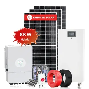 効率的なエネルギー生産のための8Kw家庭用三相ハイブリッドグリッド太陽エネルギーシステム