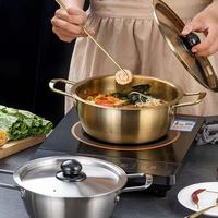 Couvercle de casserole à nouilles en acier inoxydable avec doubles poignées pour cuisinières à gaz et à induction - Casserole à soupe Ramen pour la maison, le camping et les restaurants
