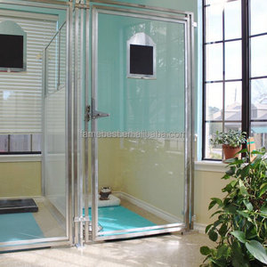 Caseta Interior <span class=keywords><strong>con</strong></span> Puerta de Vidrio Parcial, Bandeja Extraíble de Acero Inoxidable 304 <span class=keywords><strong>para</strong></span> Guarderías Caninas y Centros de Cuidado de Mascotas - Product Image 1