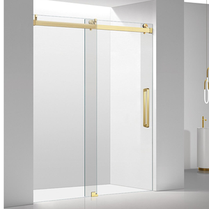 Porte de douche coulissante en verre sans cadre en acier inoxydable moderne de luxe, paroi de douche pour salle de bain <span class=keywords><strong>d</strong></span>'hôtel en coin - Product Image 1